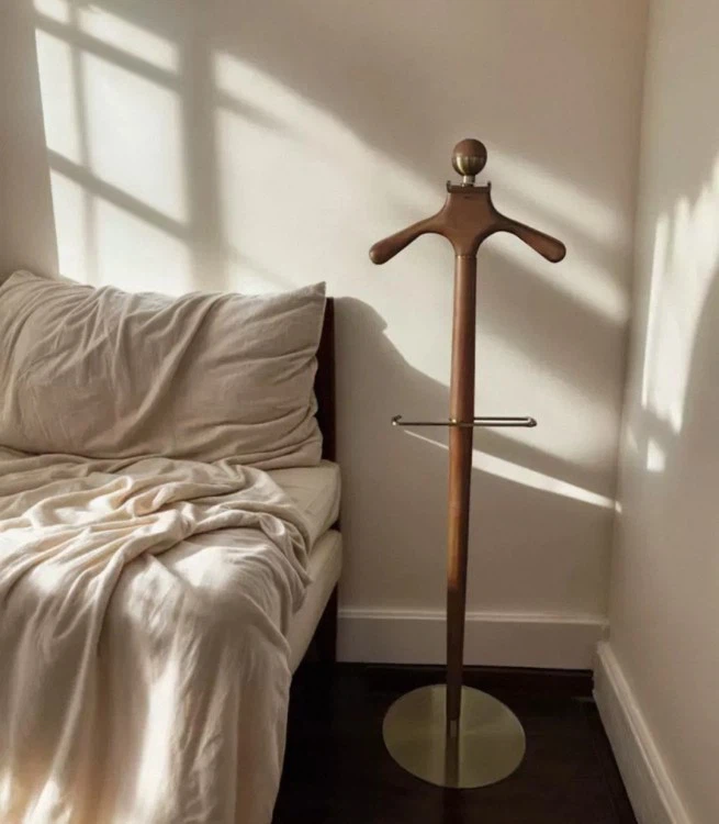 standing hanger for hotel natural wood hangers